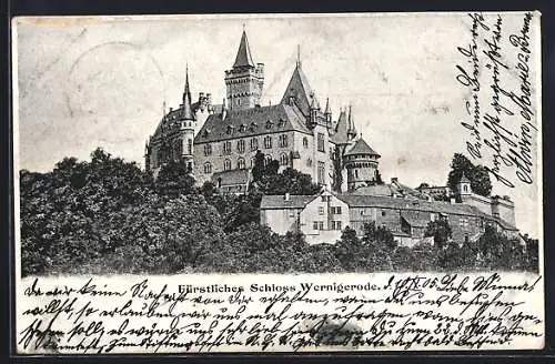 AK Wernigerode, Blick auf das Schloss