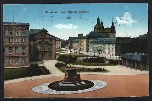 AK Mannheim, Teilansicht vom Schloss gesehen