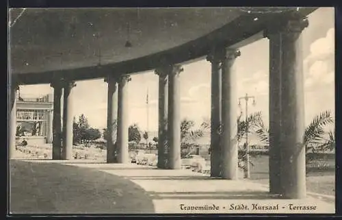 AK Travemünde a. d. Ostsee, Blick von der Terrasse des städt. Kursaal