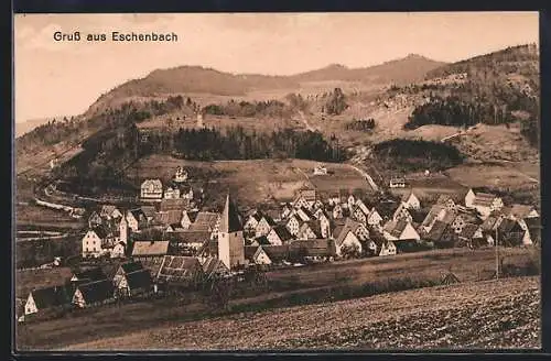 AK Eschenbach / Pommelsbrunn, Ortsansicht mit grüner Umgebung