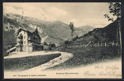 AK Giessbach, Blick auf das Kurhaus Schweibenalp