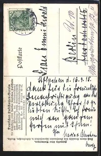 Künstler-AK Themistokles von Eckenbrecher: Antwerpen, Zeppelin fliegt über die Stadt