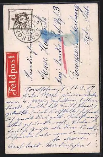 Künstler-AK Theo Stroefer Nr. 2032: Mädchen mit Schleifen in den Zöpfen