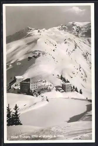 AK Trübsee, Hotel Trübsee mit Eisfeld & Titlis im Schnee