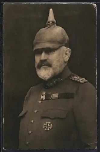 AK König Wilhelm II. von Württemberg in Uniform mit Pickelhaube