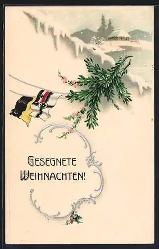 Lithographie Gesegnete Weihnachten!, Zweibund