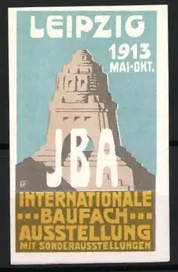 Reklamemarke Leipzig, Internationale Baufach-Ausstellung 1913, Völkerschlacht-Denkmal