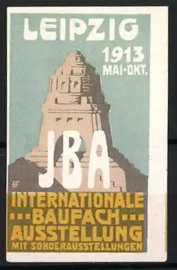 Reklamemarke Leipzig, Internationale Baufach-Ausstellung 1913, Völkerschlachtdenkmal