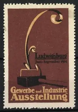 Reklamemarke Ludwigsburg, Gewerbe und Industrie Ausstellung 1914, Hammer & Hobel