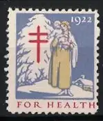 Reklamemarke 1922, For Health, Frau mit Kind und rotem Kreuz