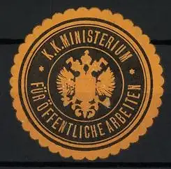 Reklamemarke K.K. Ministerium, Für öffentliche Arbeiten, Doppeladler