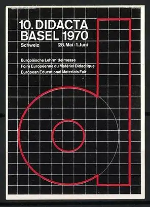 Reklamemarke Basel, 10. Didacta 1970, Lehrmittelmesse-Symbol