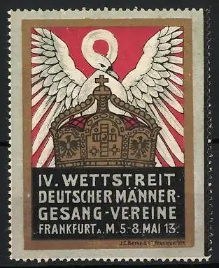 Reklamemarke Frankfurt, IV. Wettstreit Deutscher Männergesang-Vereine 1913, Krone und Schwan