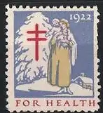 Reklamemarke 1922, For Health, Rotes Kreuz und Mutter mit Kind