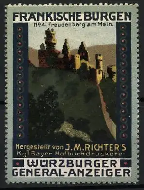 Reklamemarke Freudenberg am Main, Fränkische Burgen, Burgansicht