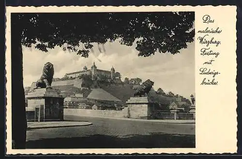 AK Würzburg, Festung mit Ludwigsbrücke