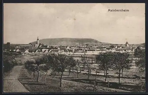 AK Mainbernheim, Ortsansicht, Pfad zum Ort