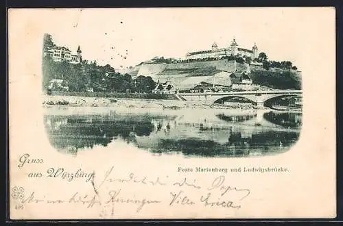 AK Würzburg, Feste Marienburg und Ludwigsbrücke