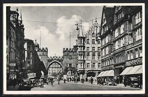 AK München, Neuhauser Strasse mit Karlstor