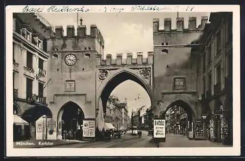 AK München, Neuhauser Strasse mit Karlstor