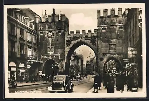 AK München, Das Karlstor, Hotel Deutscher Hof