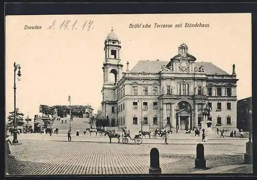 AK Dresden, Brühl`sche Terrasse mit Ständehaus