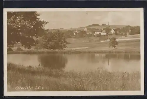 AK Elterlein i. Erz., Flusspartie mit Blick zum Ort