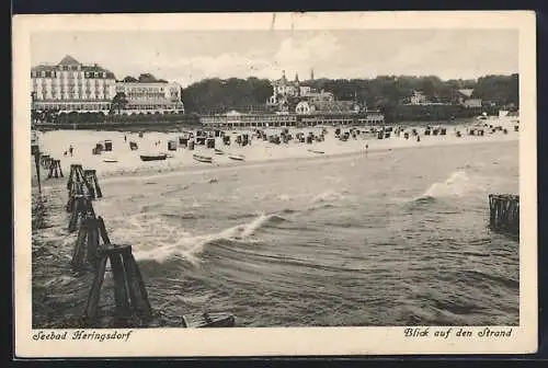 AK Heringsdorf / Seebad, Blick auf den Strand