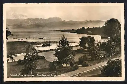 AK Schondorf, Seeanlage mit Zugspitze