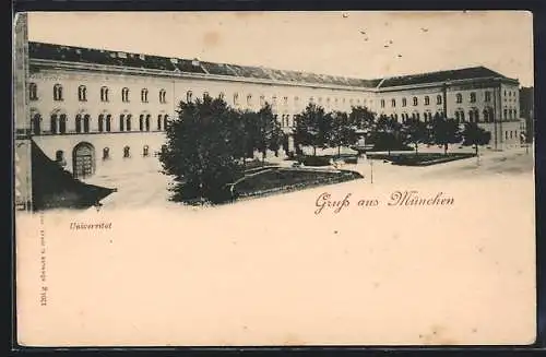 AK München, Strassenpartie an der Universität