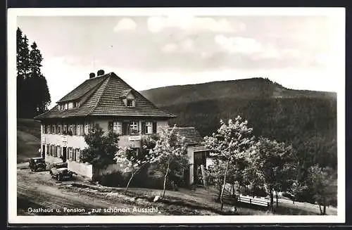 AK Hundsbach / Schwarzwald, Gasthaus und Pension zur schönen Aussicht