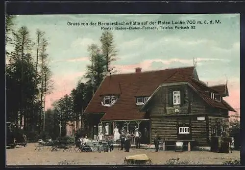 AK Forbach, Gasthaus Bermersbacherhütte auf der Roten Lache