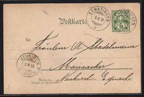 Lithographie Konstanz, Hafen mit Dampfern