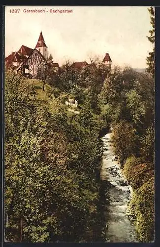 AK Gernsbach i. Murgtal, Bachgarten