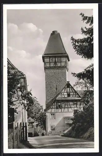 AK Gernsbach i. Murgtal, Storchenturm im Fachwerkstil