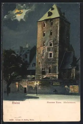 AK Mainz, Der Eiserne Turm in der Rheinstrasse