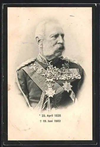 AK König Albert von Sachsen in Uniform mit Orden