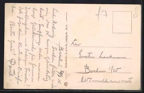 AK Breslau, Dampfer Germania vor Kreuzkirche und Fürstbischofl. Palais