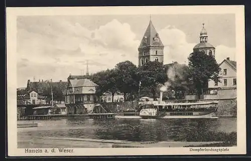 AK Hameln a. d. Weser, Dampfer Kaiser Friedrich am Landungsplatz