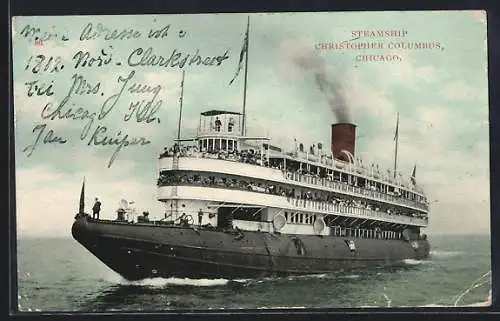 AK Steamship Christopher Columbus auf dem Lake Michigan