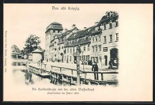 AK Leipzig, Harkortstrasse mit der alten Wasserkunst