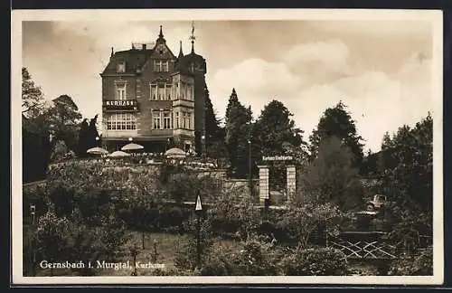 AK Gernsbach im Murgtal, Kurhaus mit Terrasse und Garten