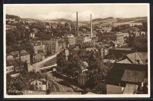 AK Kirchberg i. Sa., Teilansicht mit Industriegebiet