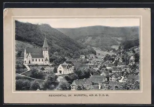 AK Reichental im Murgtal, Ortsansicht mit der Kirche