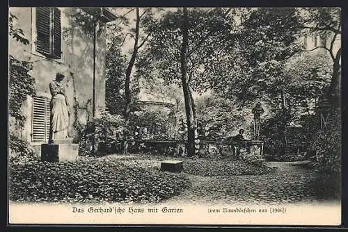 AK Leipzig, das Gerhard`sche Haus mit Garten