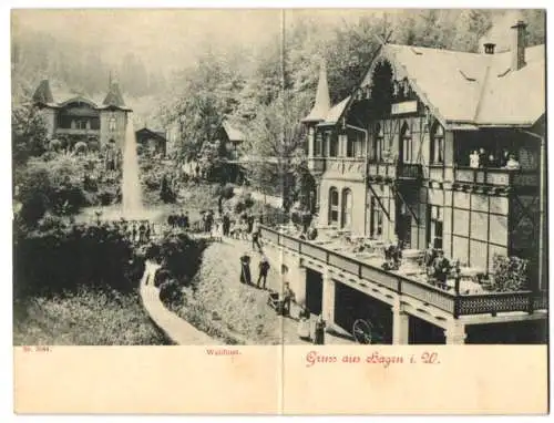 Klapp-AK Hagen i. W., Der Gasthof Waldlust mit Terrasse