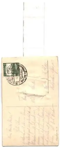 Leporello-AK Nordhausen, Ansichten in der Tasche, Rathaus, Primariusgraben, Promenaden-Strasse