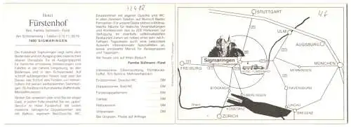 Klapp-AK Sigmaringen, Hotel Fürstenhof, Bes. Familie Süssmann