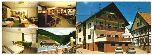 Klapp-AK Forbach /Murgtal, Gasthaus-Pension Zum Schwarzen Adler, Bes. Fam. Helmit Girrbach, Hauptstrasse 28