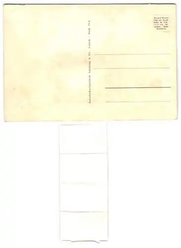 Leporello-AK Bonn, Reisebus mit Ansichten von Rheinbrücke, Poppelsdorfer Allee, Universität, Bundeshaus